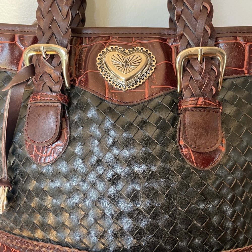 Western Style Black & Brown Shoulder Bag - Picture 4 of 11